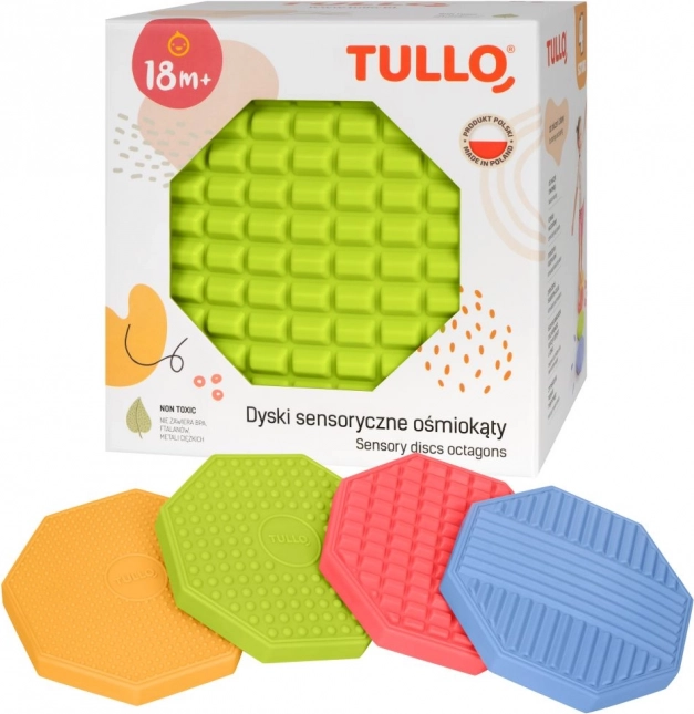 Octogones sensoriels à textures variées, lot de 4