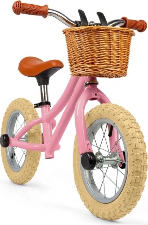 Draisienne d’équilibre Bigjigs Toys rose avec panier en osier