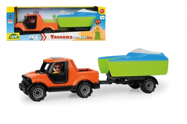 Lena Pickup Truck with Trailer and Boat