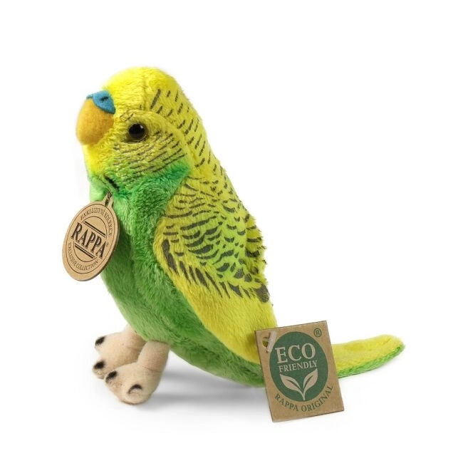 Rappa Pluchen parkietgrasparkiet 12 cm ECO-VRIENDELIJK 1 st