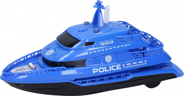 Blue ship with flywheel effects