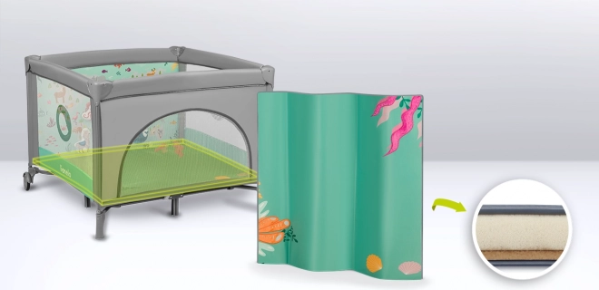Kinderlaufstall Lionelo Mille graugrün