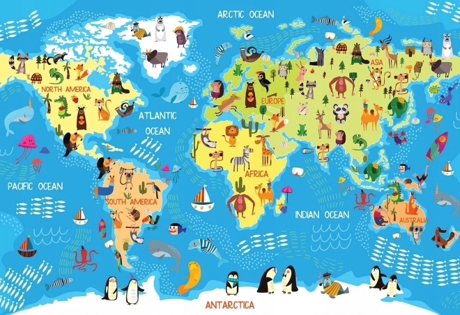 Interdruk puzzle Carte du monde avec 250 pièces