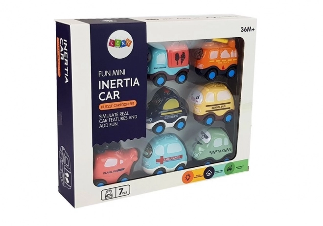 Kinderset van autootjes met koord 7 stuks