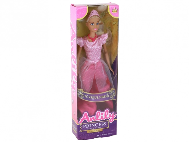 Pop Anlily Koninklijke Blondine met Tiara in Roze Jurk