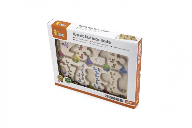 Houten magnetisch labyrint - cijfers