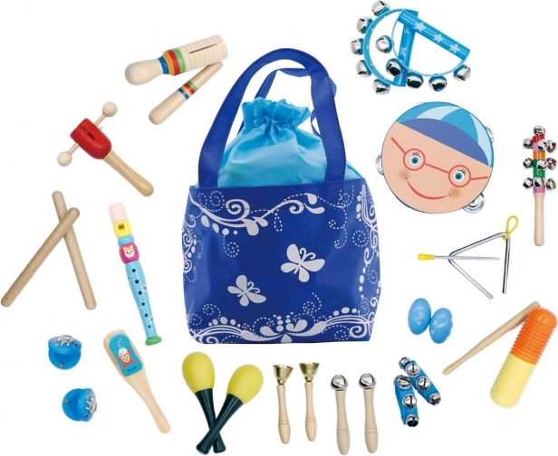 Ensemble d’instruments de musique en bois 16 pièces avec sac à dos ECOTOYS