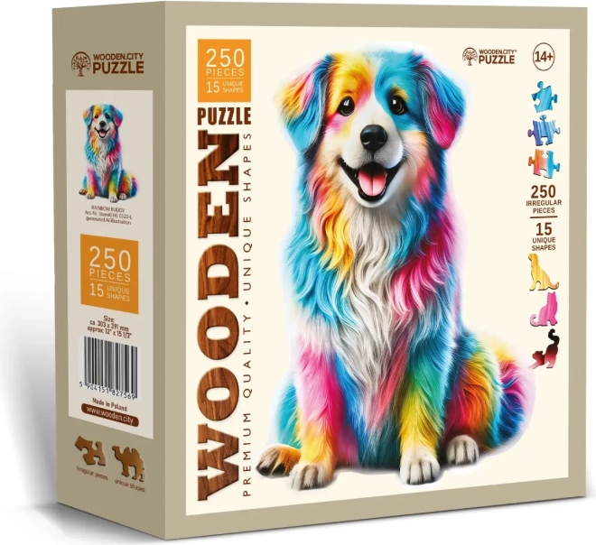 Puzzle en bois Chien Arc-en-ciel 250 pièces