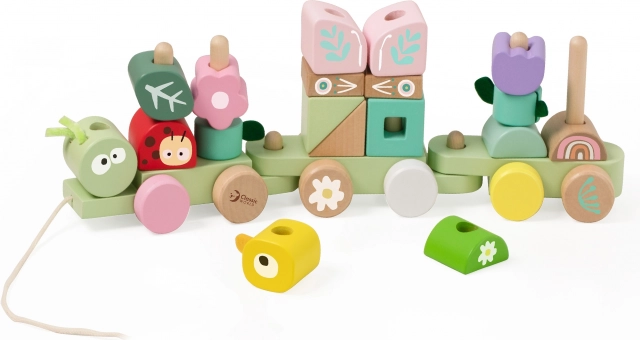 Puzzle train en bois Chenille de Classic World