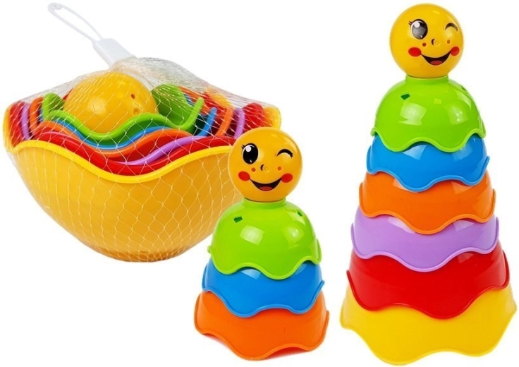Gekleurde stapelpiramide van bekers voor baby’s Muszelki