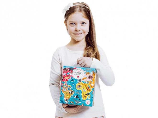 Puzzel 60 stukjes Puzzlove - Wereldkaart Dieren