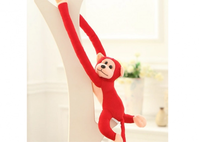 Pluchen mascotte aap met geluid Rood 60 cm