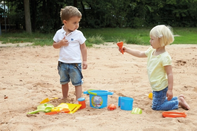 Zandset voor koken 14-delig in netje 30x22x20cm 24m+