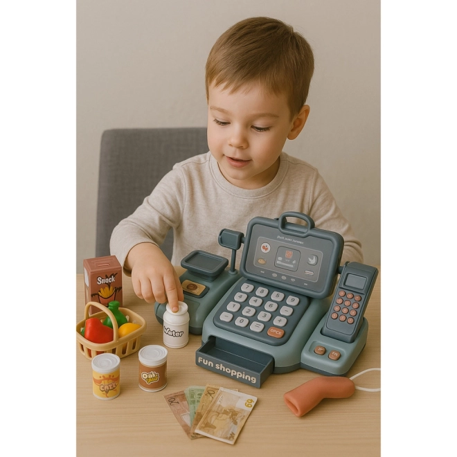 Interactieve kassa met accessoires en scanner