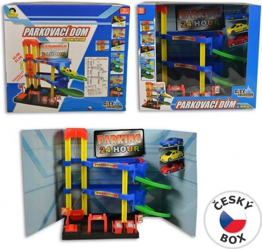 MaDe Garage with Manual Lift and 3 Cars, 29 cm