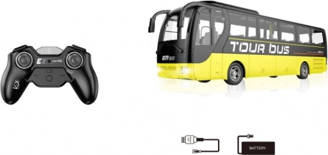 RC op afstand bestuurbare bus 40 cm geel