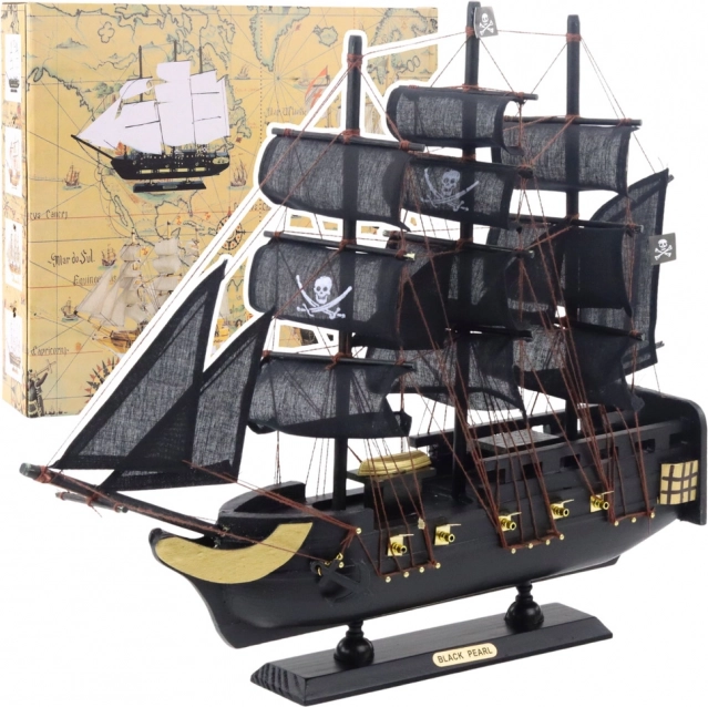 Decorative Model Pirate Ship Black Pearl 40x35cm