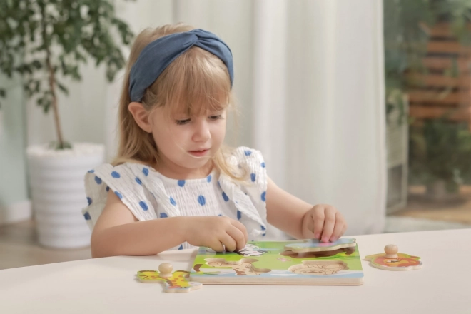Houten inlegpuzzel - wilde dieren