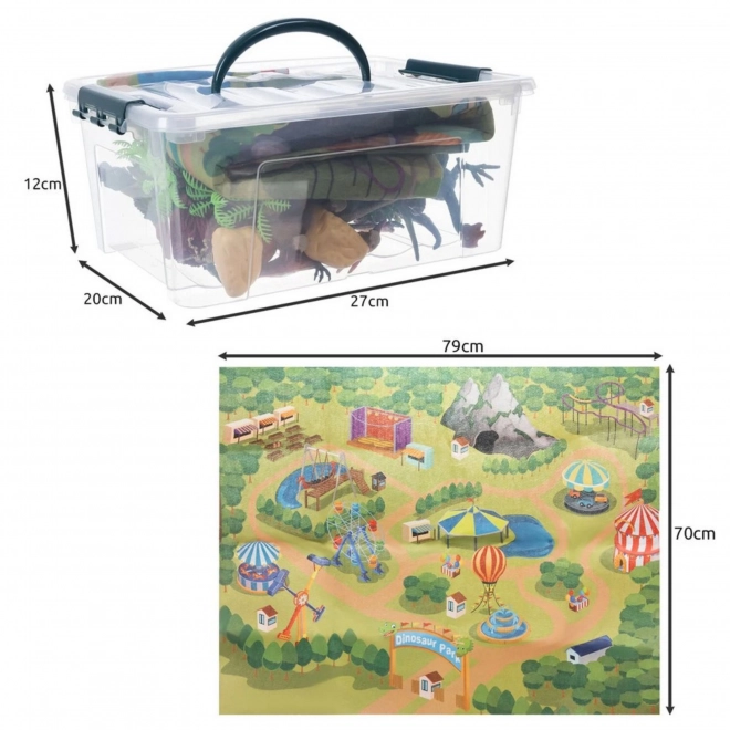 Dinosaur Figures Set with Mat and Carry Case