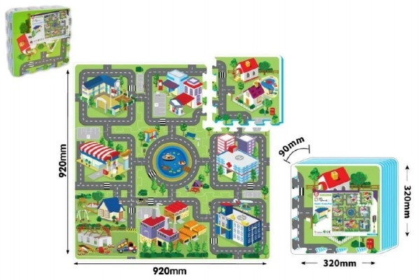 Schuimpuzzel met stadsontwerp 9 stuks