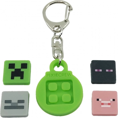 PIXIE CREW porte-clés circulaire avec multipixels thématiques MINECRAFT
