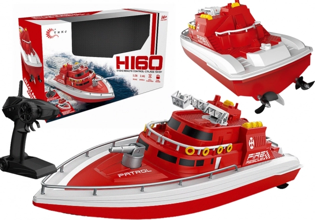 Afstandsbediende boot HI60 1:28 rood