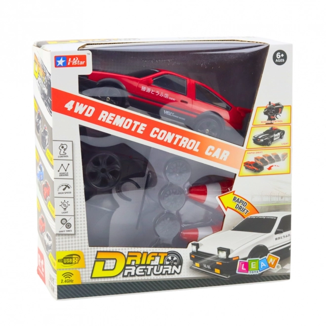 Auto sport drift met verwisselbare wielen op afstandsbediening 4WD rood