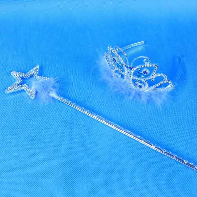 Kroontje prinses met staf - blauw