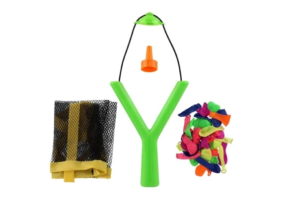 Lance-pierre avec bombes à eau/ballons 36 pcs plastique 14x19cm 2 couleurs dans un sac