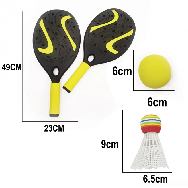 Woopie Rakete mit Weichschaumball und Korb - Set für Strand und Garten