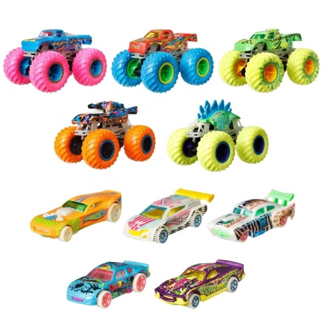 Hot Wheels monstertrucks verlichten in het donker 10 stuks