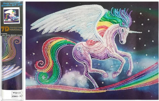 7D Diamond Painting – Rainbow Unicorn 30 × 40 cm