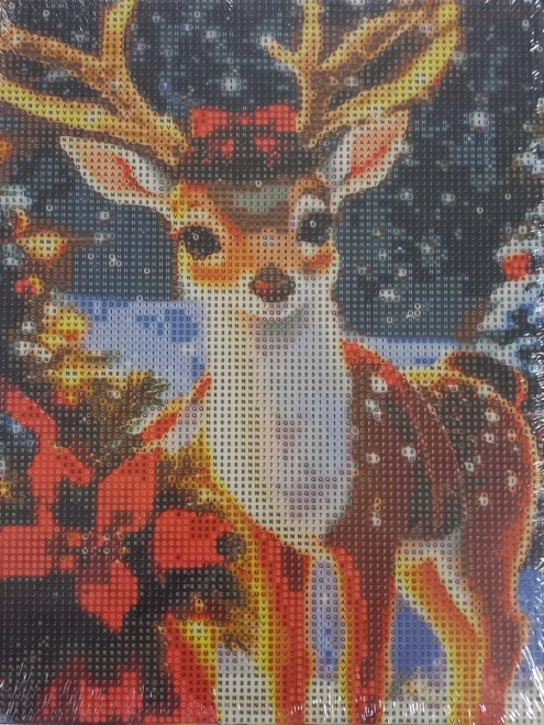 NORIMPEX Diamantschilderen op canvas Kerstrendier 23x30cm