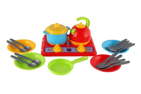 Set keukengerei met kookplaat