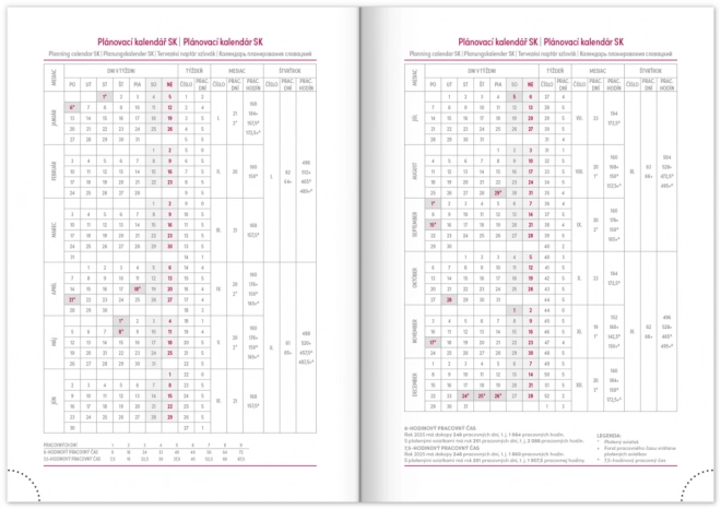 Agenda hebdomadaire Aprint 2025, noir, 15 × 21 cm