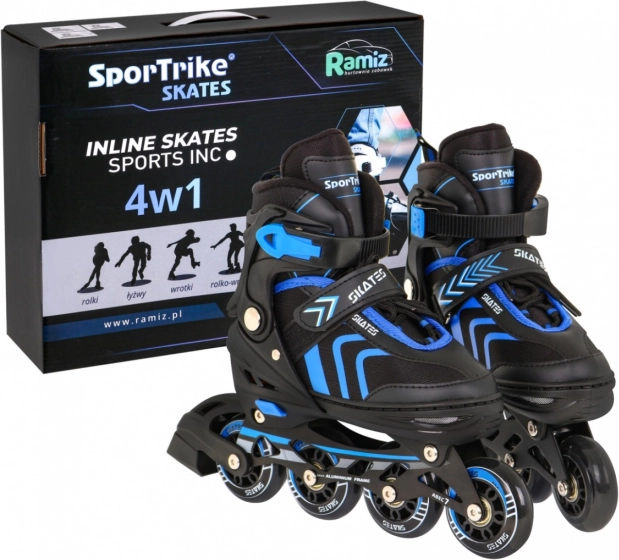 4-in-1 Kids Skates Set size 34–38 – Blue