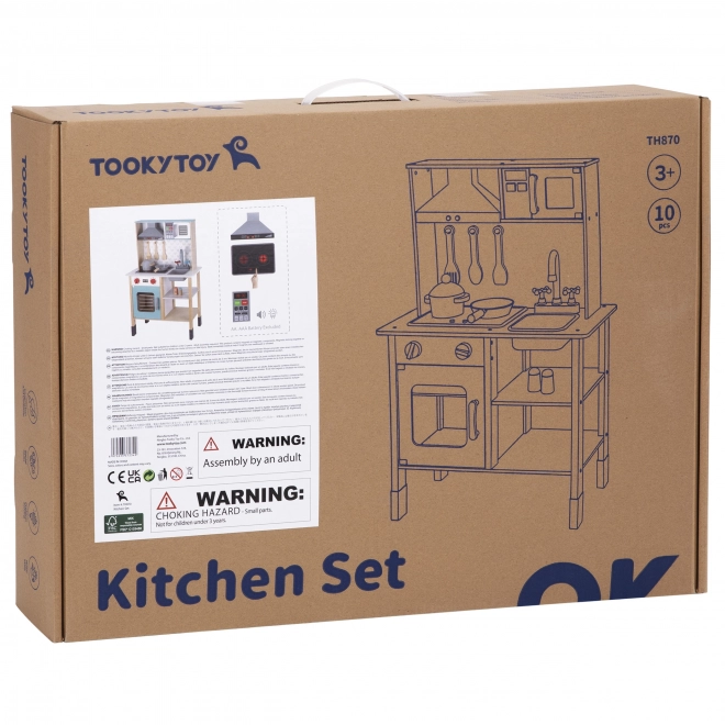Houten kinderkeuken TOOKY TOY met accessoires