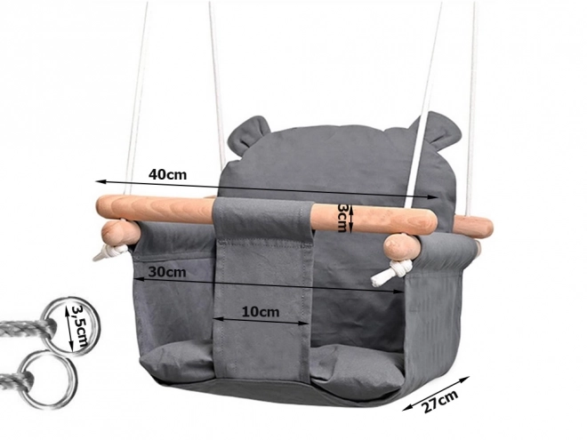 Wooden Baby Swing with Bucket Seat