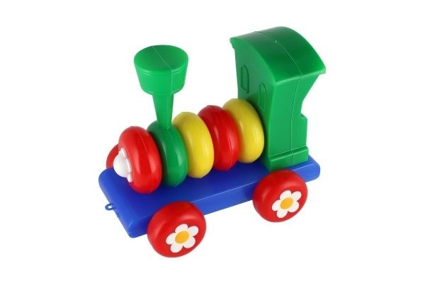 bunter Plastikzug für Kinder mit Ringen