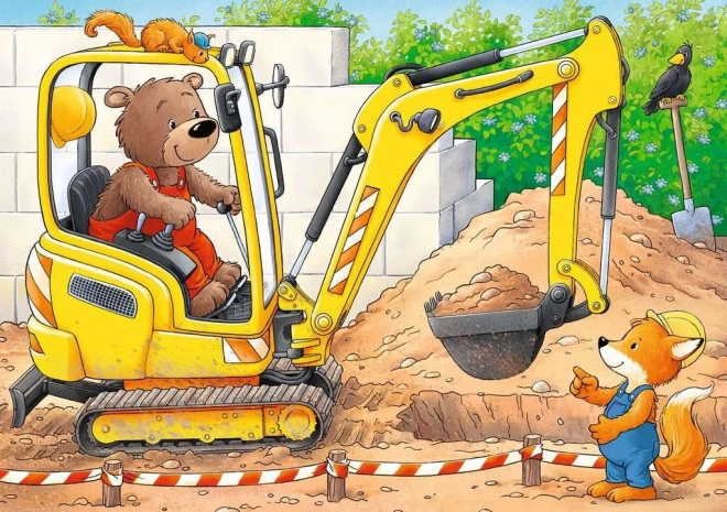 Mijn eerste puzzel Dieren op de bouwplaats 4in1