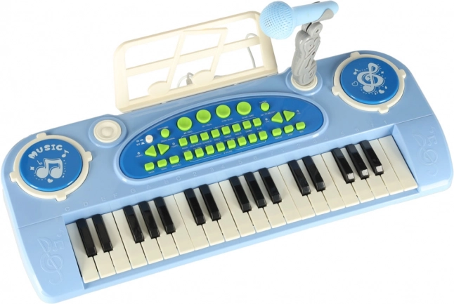 Interactief kindertoetsenbord met microfoon - blauw