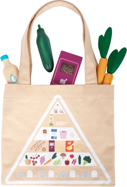 Cotton shopping bag with food pyramid