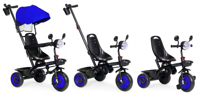 3-in-1 kinderdriewieler met draaibare zitting, kap, blauw, ECOTOYS