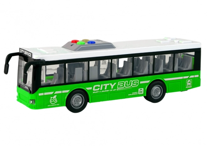 Interactieve groene bus op batterijen met frictieaandrijving 1:16 – Groen