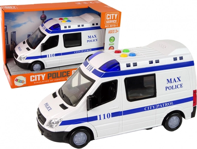 Politiebusje met wrijvingsaandrijving, licht en geluid