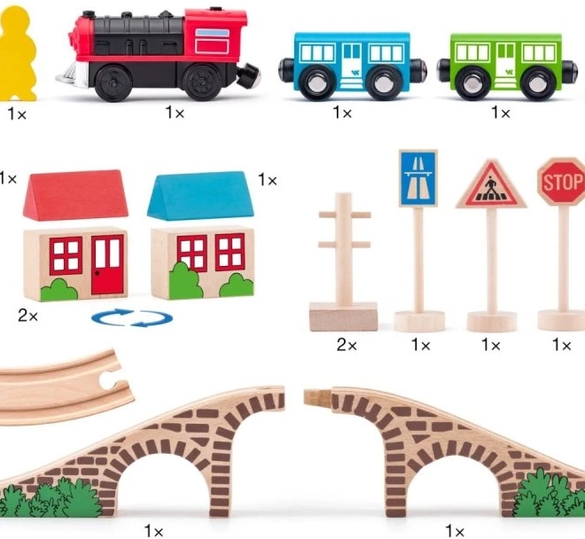 Woody Figure-Eight Train Set with Electric Engine