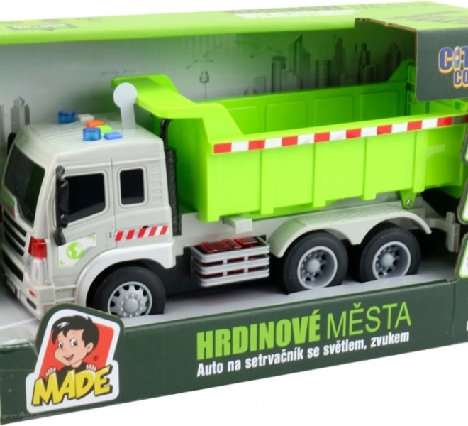 Vrachtwagen met vliegwiel met licht en geluid