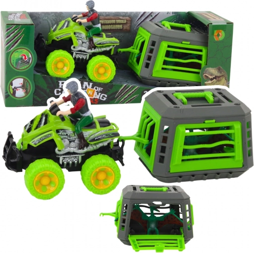Quad with Driver and Dinosaur Cage