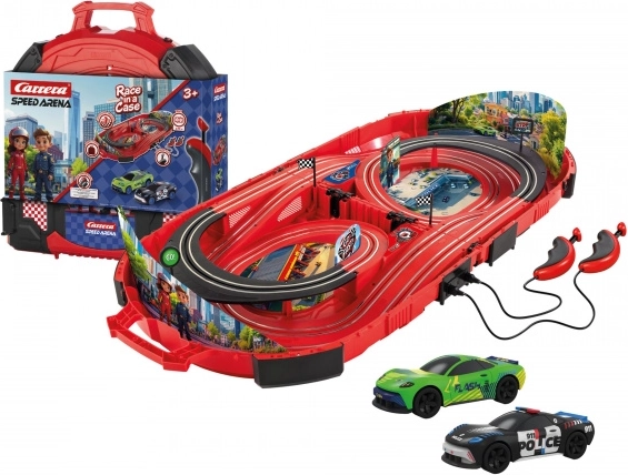 Carrera Speed Arena politie-racebaan in draagbare koffer 2,77 m