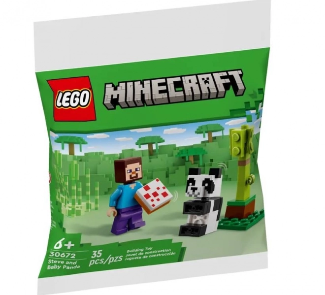 Minecraft Building Set: Steve and Little Panda